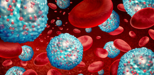 Konzept der eosinophilen weißen Blutkörperchen im menschlichen Körper im Zusammenhang mit dem Immunsystem und Allergien oder Asthmaerkrankungen als Zellen innerhalb eines Arterienanatomiekonzepts als 3D-Illustration, Illustration: iStockphoto