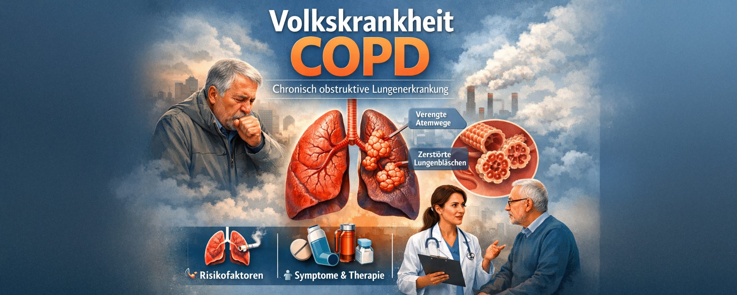 Volkskrankheit COPD – Erkrankung, Ursachen, Begleiterkrankungen und moderne Therapie