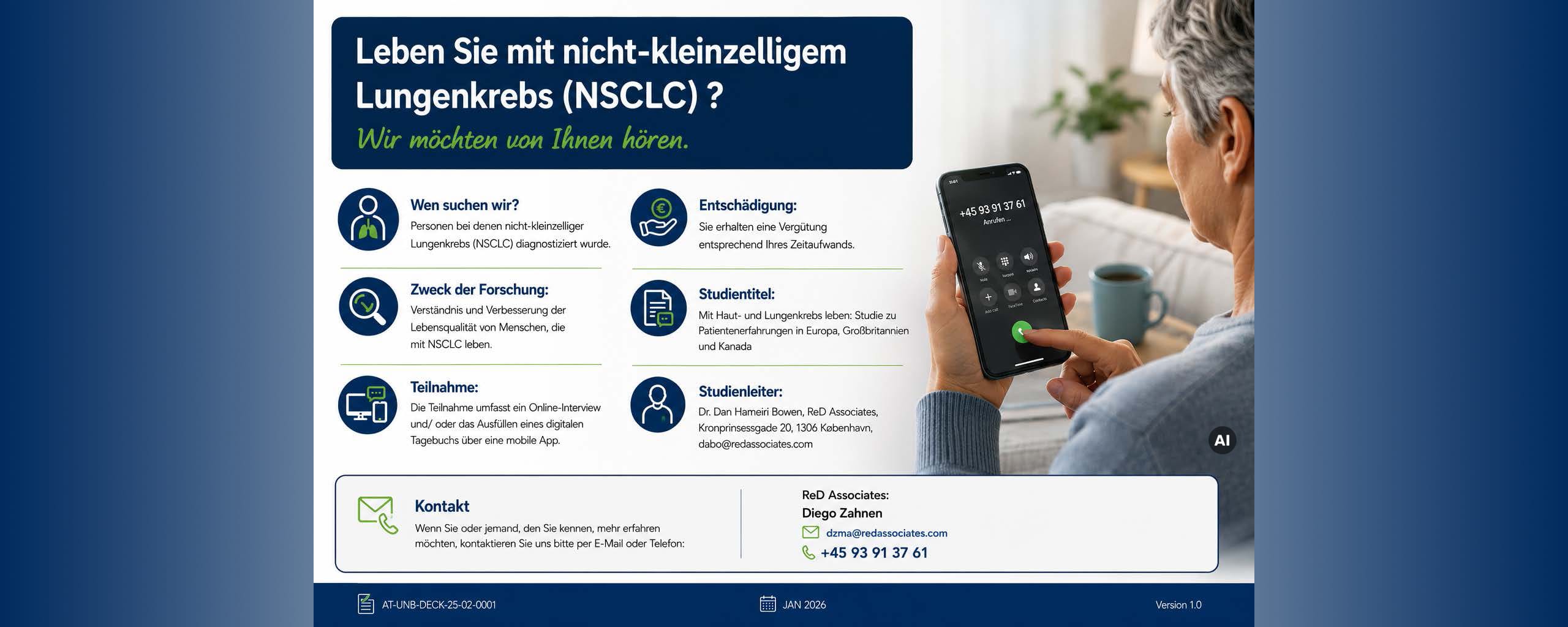 Leben Sie mit nicht-kleinzelligem Lungenkrebs (NSCLC)? – Studie mitmachen!